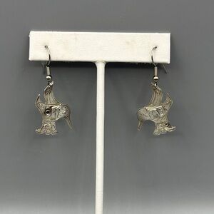 Sterling Silver Indigenous (Hummingbird) Vincent Henson Etched Earrings JP378